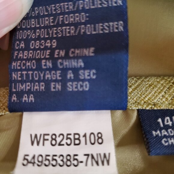 EVAN PICONE SZ 14P Women's 2 Pc Classic Light Green Tweed Blazer & Skirt Suit - Picture 11 of 13